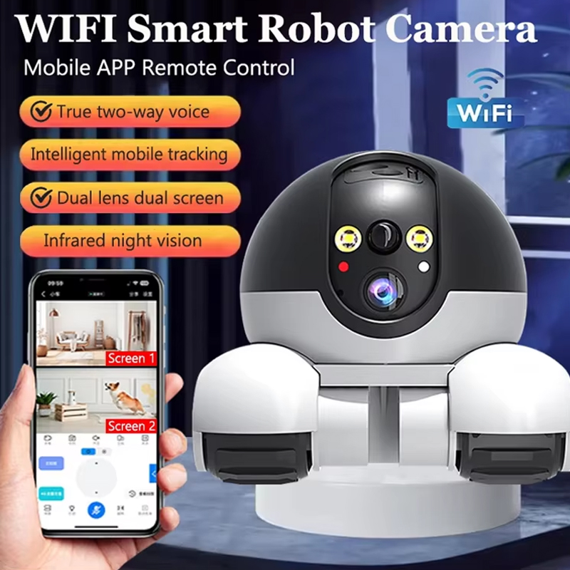 Home Security Robot - 128GB WIFI Robot Camera Dual Lens