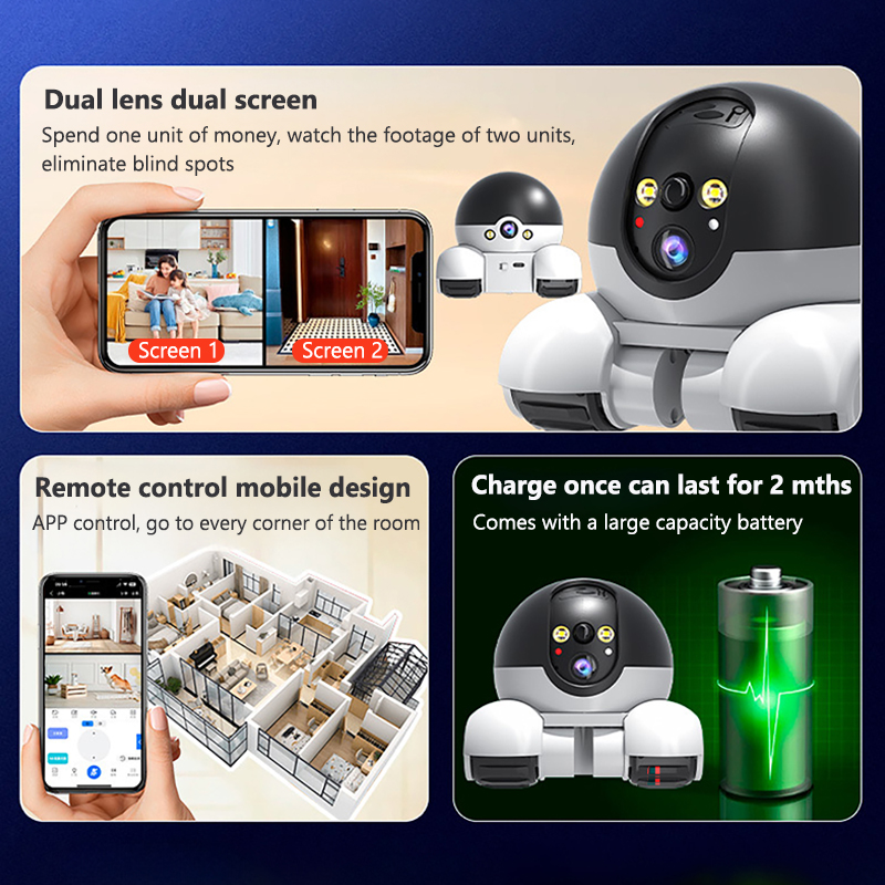 128GB WIFI Robot Camera Dual L - Home Security Robot recension och pris